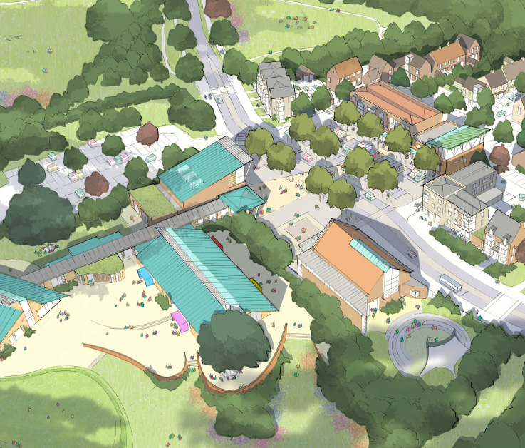 Illustrative aerial view of Monarch Green Local Centre